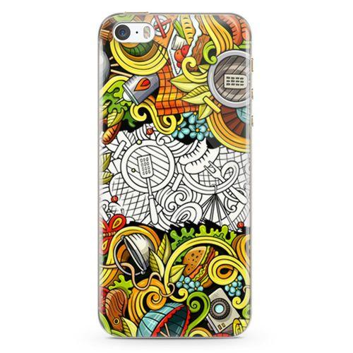 Apple iPhone 5s Kılıf Piknik Doodle Arka Kapak Koruma Desenli Full Koruyucu