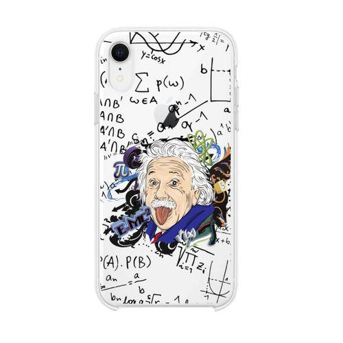 iPhone Xr Einstein In Formula Desenli Premium Şeffaf Silikon Kılıf