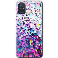 Samsung Galaxy A51 Kılıf Baskılı Kapak - Mosaic Fragments Colorfull +Tam Kaplayan Mat Seramik