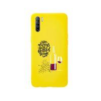 Oppo Reno 3 Wine And Grape Premium Silikonlu Sarı Telefon Kılıfı