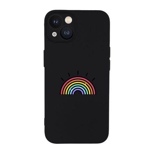 iPhone 13 Uyumlu Gökkuşağı Desenli Kamera Lens Korumalı Darbe Emici Silikonlu Lansman Kılıf