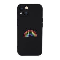 iPhone 13 Uyumlu Gökkuşağı Desenli Kamera Lens Korumalı Darbe Emici Silikonlu Lansman Kılıf