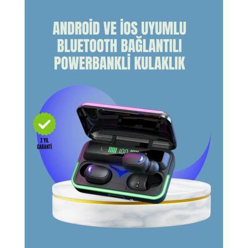 Uzun Pil Ömürlü E10 Powerbank Bluetooth Kulaklık Led Gösterge