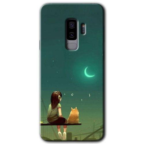 Samsung Galaxy S9 Plus HD Baskılı Kılıf + 9D Tam Ekran Koruyucu - Kedili Kız