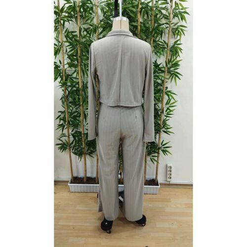 Pilelistore Kadın çizgili Pantolon Ceket Takım