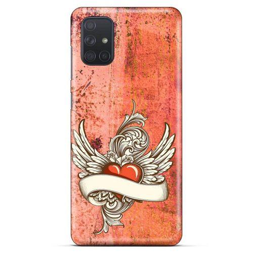 Lopard Samsung Galaxy M51 Uyumlu Kılıf Tattoo's (7) Telefon Kılıfı Kırmızı Beyaz