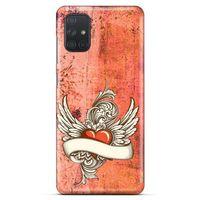 Lopard Samsung Galaxy M51 Uyumlu Kılıf Tattoo's (7) Telefon Kılıfı Kırmızı Beyaz