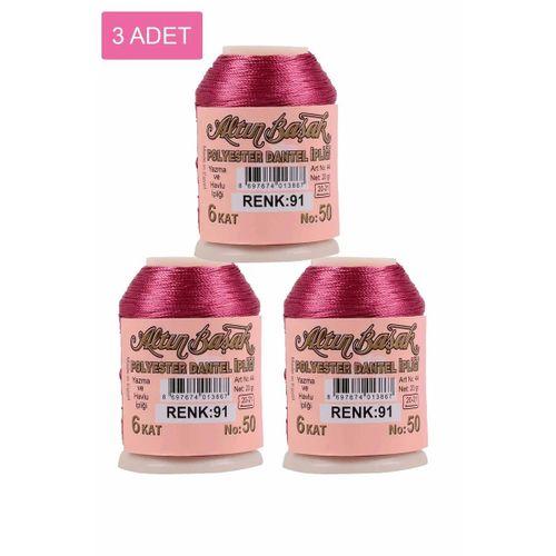 3 Adet Altınbaşak Oya ve Dantel İpi 20 gr - Royaleks - No: 091