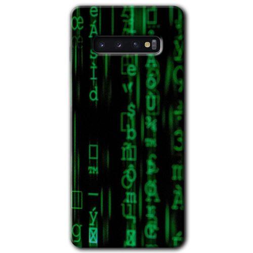 Potkal Hediye Fabrikası Samsung Galaxy S10 Kılıf HD Desen Baskılı Arka Kapak - Matrix