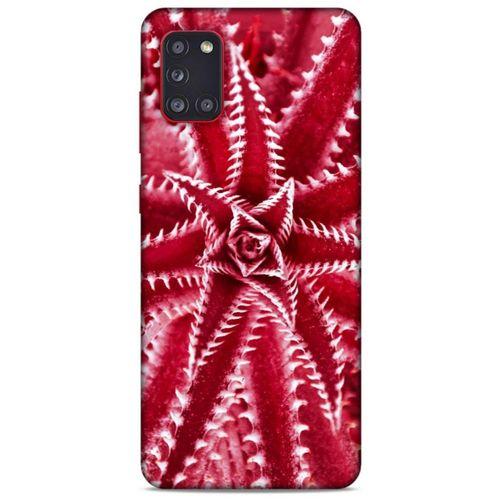 Lopard Samsung Galaxy A31 Uyumlu Kılıf Bahar (27) Tasarımlı Kılıf Kırmızı