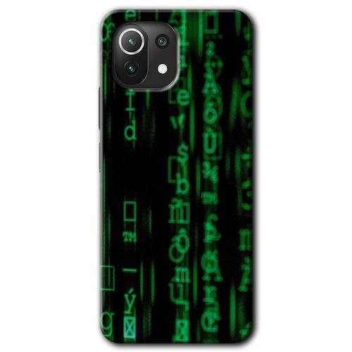 Xiaomi Mi 11 Lite Kılıf HD Desen Baskılı Arka Kapak + Temperli Cam - Matrix