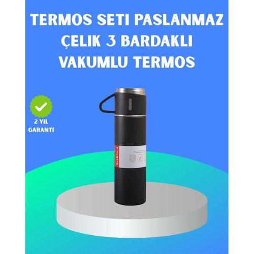 304 Çelik Termos Seti | 2 Bardaklı, 500 Ml, Uzun Süre Isı Koruma