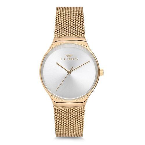 Ferro F1990C-922-B Çelik Hasır Gold 30 mm Kadın Kol Saati