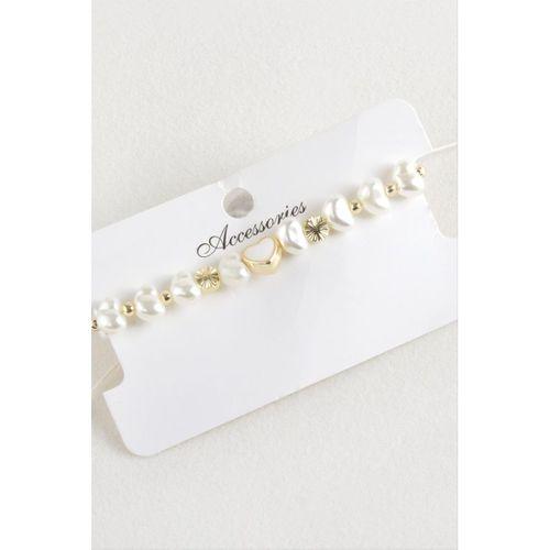 Kalp İnci Boncuk Makrome İp Bileklik