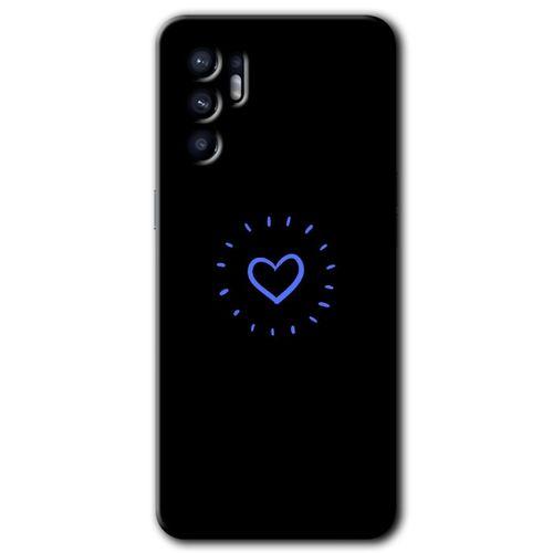 Oppo Reno 6 Kılıf HD Desen Baskılı Arka Kapak + Temperli Cam - Heart Strokes