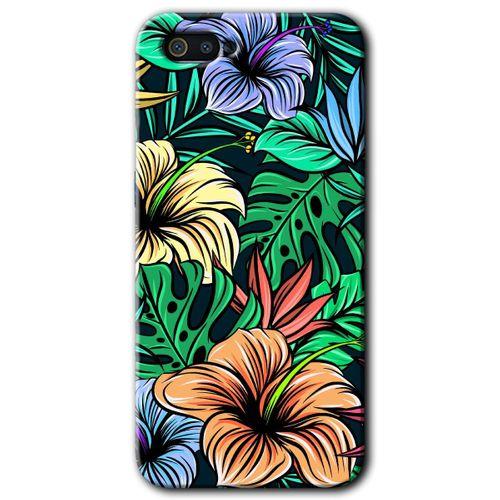 Realme C2 Kılıf HD Desen Baskılı Arka Kapak - Hibiscus Flowers + Kırılmaz Cam