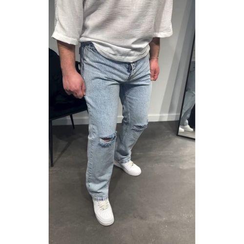 Erkek Dizi Yırtık Detaylı Kar Yıkama Baggy Jeans