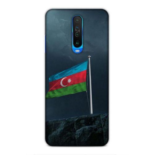 Xiaomi Redmi K30 5G Uyumlu Kılıf Azarbaijan (27) Tasarımlı Kılıf Mavi Beyaz