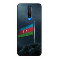 Xiaomi Redmi K30 5G Uyumlu Kılıf Azarbaijan (27) Tasarımlı Kılıf Mavi Beyaz