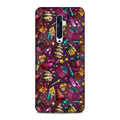 Oppo Reno 2Z Kılıf Parti Malzemeleri Doodle Arka Kapak Silikon Koruma Full Koruyucu