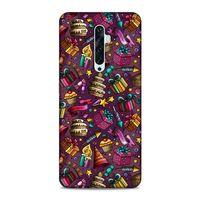 Oppo Reno 2Z Kılıf Parti Malzemeleri Doodle Arka Kapak Silikon Koruma Full Koruyucu