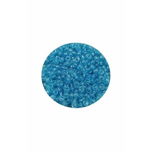 Dökme Cam Kum Boncuk (11/0) 2 mm - 60 Gram - Şeffaf Koyu Camgöbeği - BNC061