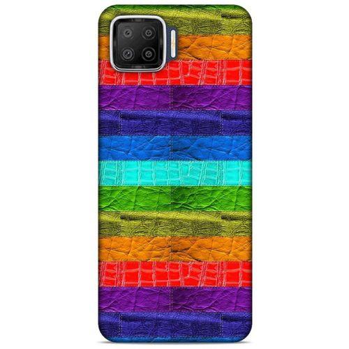 Oppo A73 Kılıf Patchwork (38) Neo Hybrid Kılıf Yeşil Kırmızı Mor