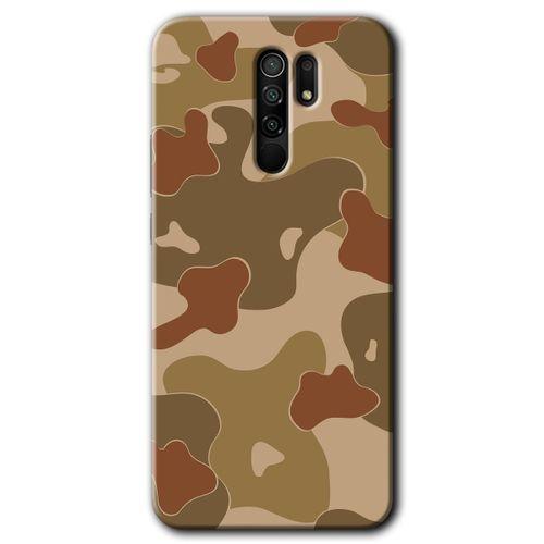 Xiaomi Redmi 9 Kılıf Baskılı Kapak - Kamuflaj 10 + 5D Tam Kaplayan Cam