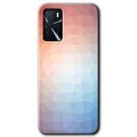 Oppo A16 Kılıf HD Desen Baskılı Arka Kapak + Temperli Cam - Polygon Graident 3
