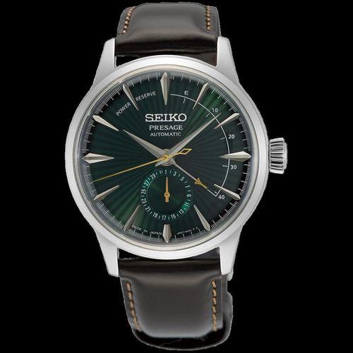Seiko SSA459J Otomatik Deri Kahverengi Yeşil Kadran Hardlex Cam 40 mm Erkek Kol Saati