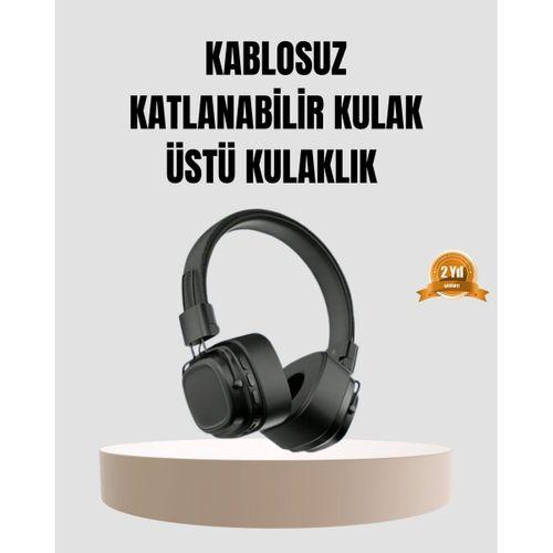 Bluetooth Kablosuz Kulak Üstü Kulaklık Katlanabilir Konforlu Ve Şık Tasarımlı