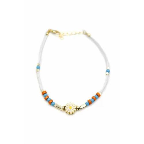 Boncuklu Papatya Halhal - Altın