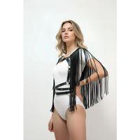 Püskül Detaylı Deri Göğüs Harness, Deri Harness Püsküllü Ceket - Brf999