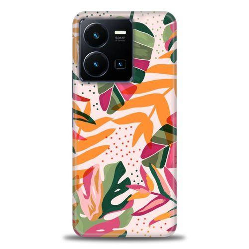 Tecno Spark Go 2023 Kılıf HD Baskılı Kılıf - Turuncu Pembe + Tam Ekran Koruyucu