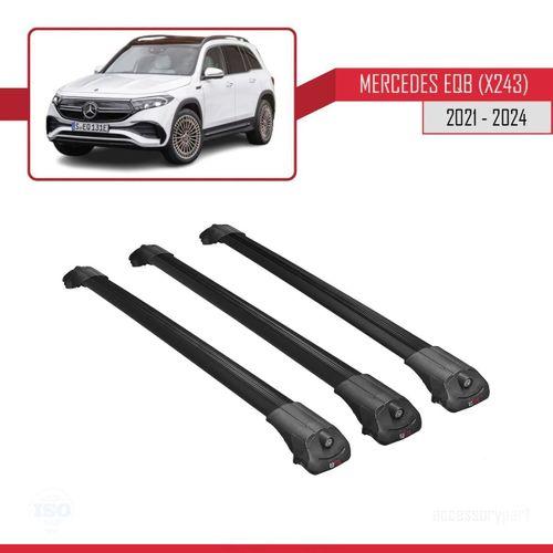 Mercedes EQB (X243) 2021 ve Sonrası ile uyumlu ACE-1 Ara Atkı Tavan Barı SİYAH 3 ADET BAR
