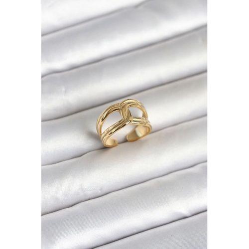 316L Çelik Gold Renk Düğüm Model Kadın Yüzük