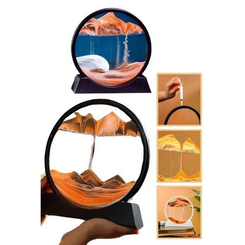 Kum Saati Yuvarlak Şık Kum Tablosu Dekoratif Kum Sulu Kum Saati