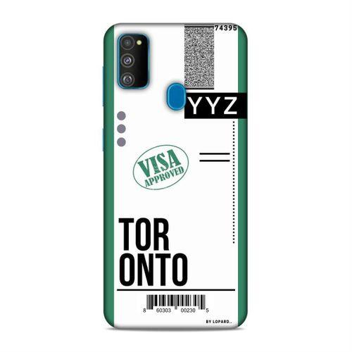 Samsung Galaxy M30S Kılıf Uçak Bileti Toronto Arka Kapak Koruma Desenli Full Koruyucu