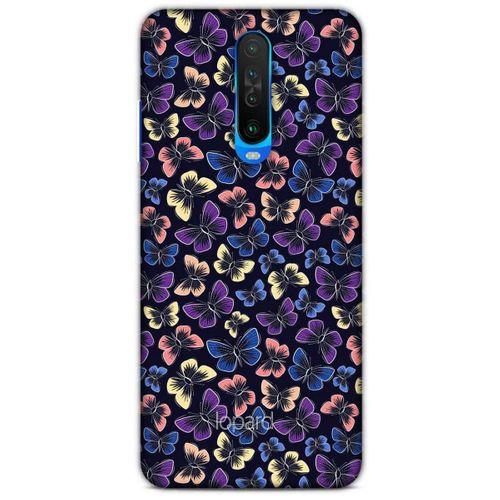 Xiaomi Poco X2 Kılıf Kelebek Etkisi (20) Koruyucu Kılıf Fuşya Mavi