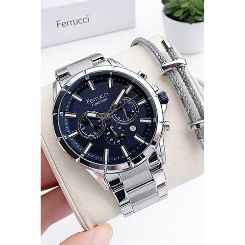 Ferrucci İç Fonksiyonları Aktif 30 Mt Suya Dayanıklı Çelik Kordonlu Erkek Kol Saati NSDKH4482.2