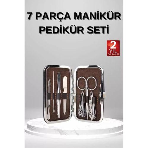 7 Parça Manikür Pedikür Seti El Ayak Bakımı Çantalı Paslanmaz Çelik