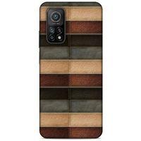Xiaomi Mi 10T 5G Kılıf Patchwork (20) Koruyucu Kılıf Bej Siyah