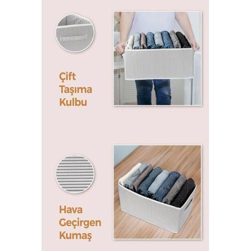 Dolap içi Pantolon Düzenleyici Saklama Kutusu Organizer Çizgili