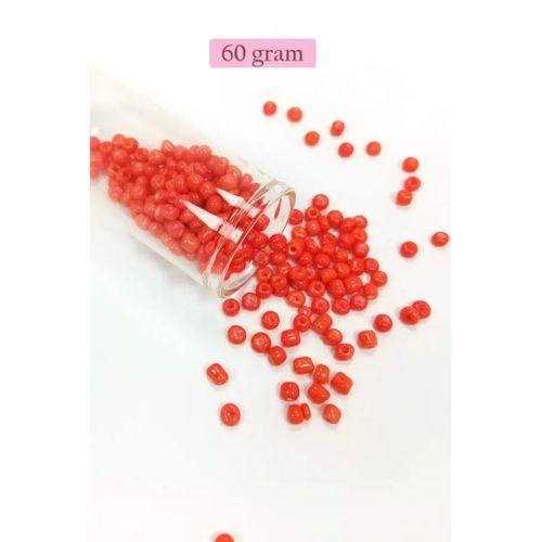 Dökme Cam Kum Boncuk Büyük Boy (6/0) 4 mm - 60 Gram - Turuncu - BNC137