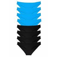 8 adet Süper Eko Set Likralı Kadın Slip Külot Siyah ve Mavi