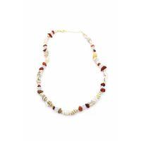 Kırıktaşlı Deniz Kabuğu Kolye - Kırmızı