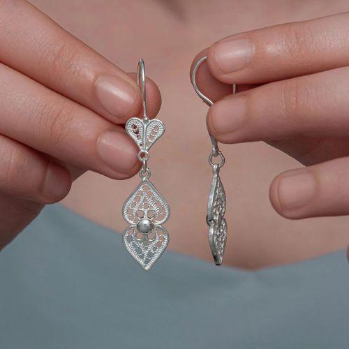 Gümüş Motif Esintisi Telkari Kadın Küpe