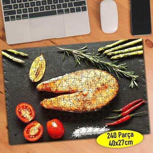 Izgara Balık Ve Sebze Yiyecek 240 Parça Puzzle Yapboz-96261060
