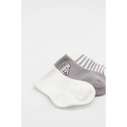 Elephant Boy 3'lü Penye Soket Çorap 10135 Ekru