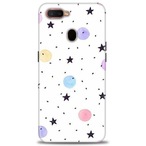 Oppo A5S Kılıf HD Baskılı Kılıf - Yıldız ve Daireler + Tam Ekran Koruyucu